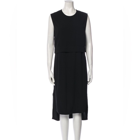 Helmut Lang Black Sleeveless Shift Midi Dress Minimalist Quiet Luxury Designer - Picture 3 of 10